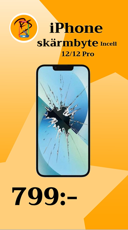 iPhone 12 och 12 Pro Skärmbyte incell 799kr